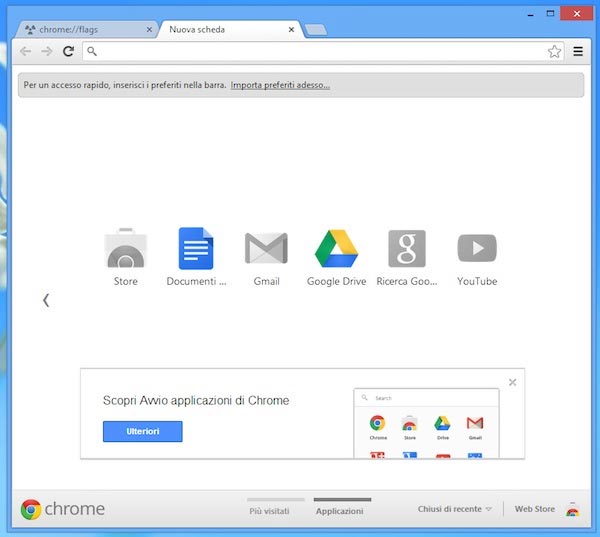 Google Chrome pagina iniziale