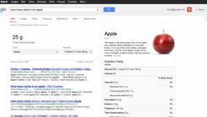 Google valori nutrizionali