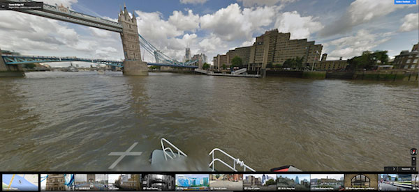 Google Street View nel fiume Tamigi