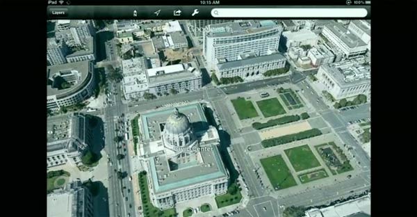 Google Hearth visualizzazione 3D IPad