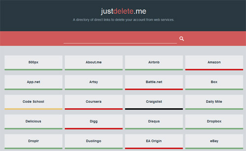 JustDelete semplifica la cancellazione degli account online