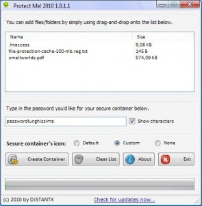 ProtecMe protegge i file con una password senza installazione