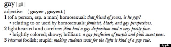 Il dizionario di macOS Mavericks definisce “gay” come “sciocco e stupido”