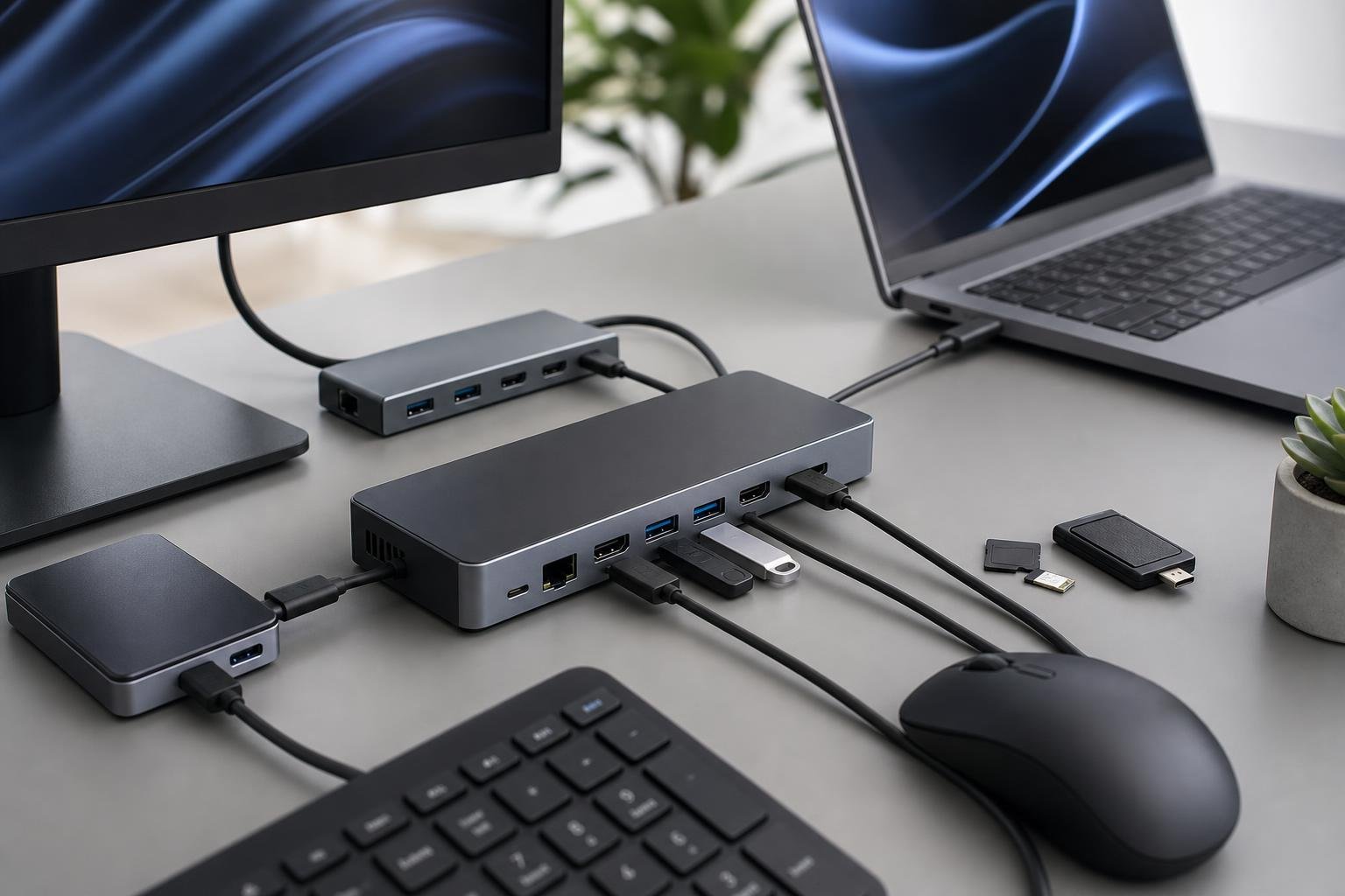 Come scegliere e usare un hub USB o una docking station per collegare più periferiche