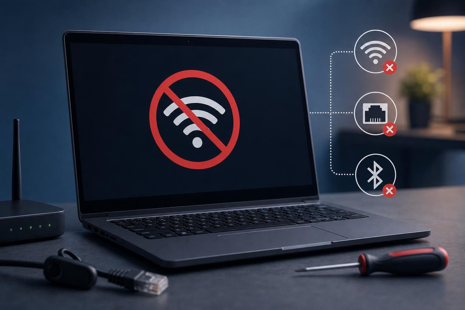 Notebook senza Internet: come diagnosticare e risolvere i problemi di Wi‑Fi, Ethernet e Bluetooth
