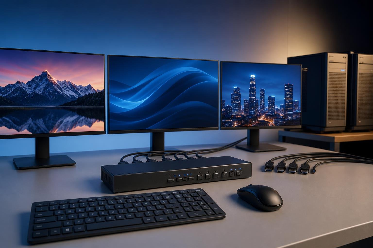 Come scegliere e configurare uno switch KVM per usare tastiera, mouse e monitor con più computer