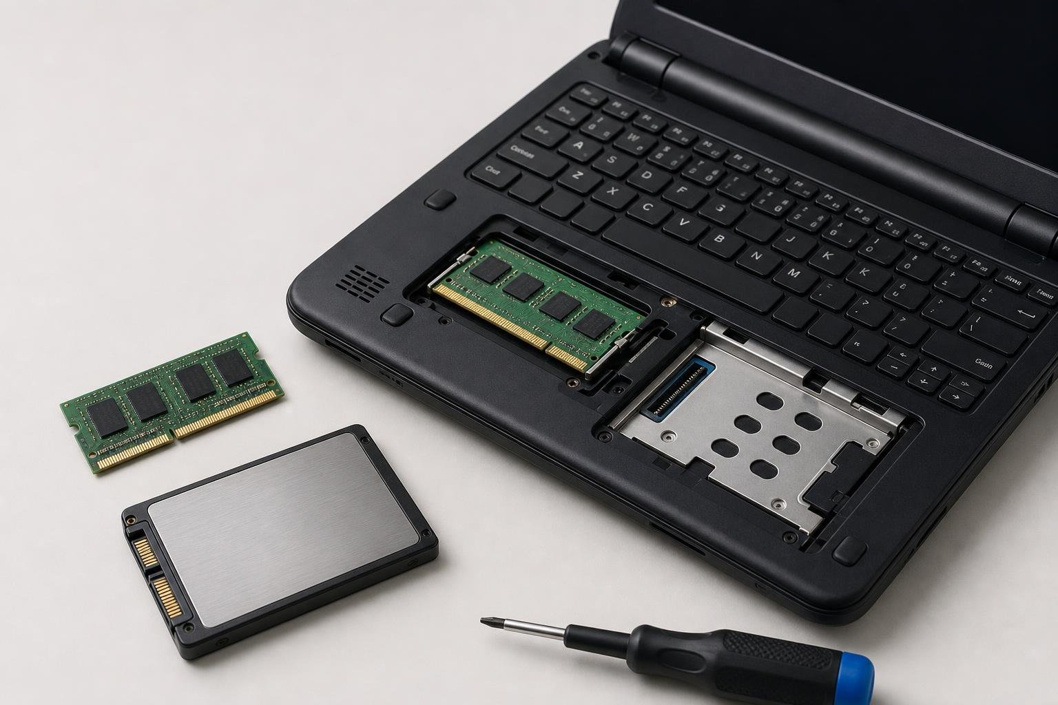 Come sostituire o aggiornare RAM e disco di un vecchio netbook verificando compatibilità e limiti hardware