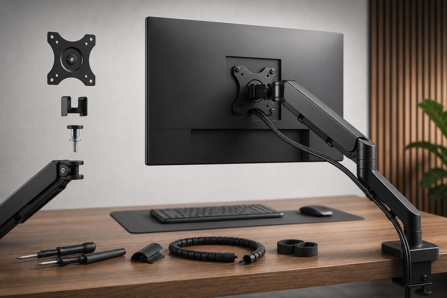 Come scegliere e installare un braccio per monitor: compatibilità VESA, peso, regolazioni e gestione dei cavi